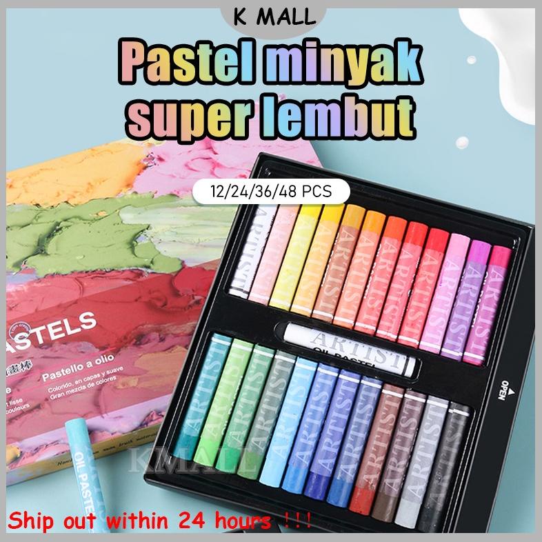 

New Arrivals Giorgione Krayon Set 12/24/36/48 Warna Cerah Crayon Lembut / Art Set Peralatan Gambar Lukis Bentuk Ergonomis Nyp
