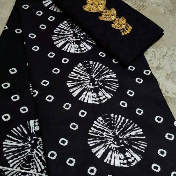 [PROMOH2BS] KAIN BATIK SHIBORI HITAM DAN EMBOS 136