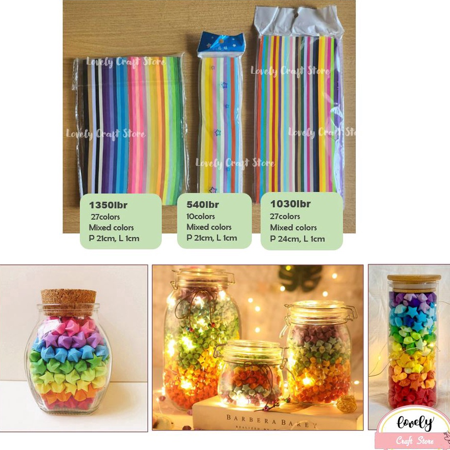 

➭Terupdate➵ LovelyCraftStore | DIY 540/1030/1350 sheets Star Origami Paper Rainbow Kertas Origami Bintang lebar 1cm, Star Origami Paper, Quilling Paper, Kertas Bintang Star Bottle Botol Bintang S60