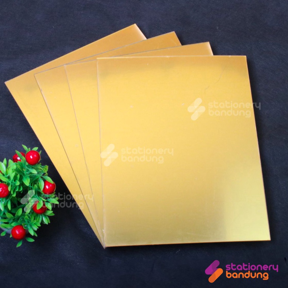 

✣Sale Akrilik Acrylic Gold Kaca Mirror Lembaran Tebal 2MM Ukuran A4 A3 H83 →