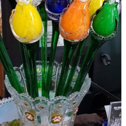 Terlaris Ng824 Bunga Tulip Kristal Kaca
