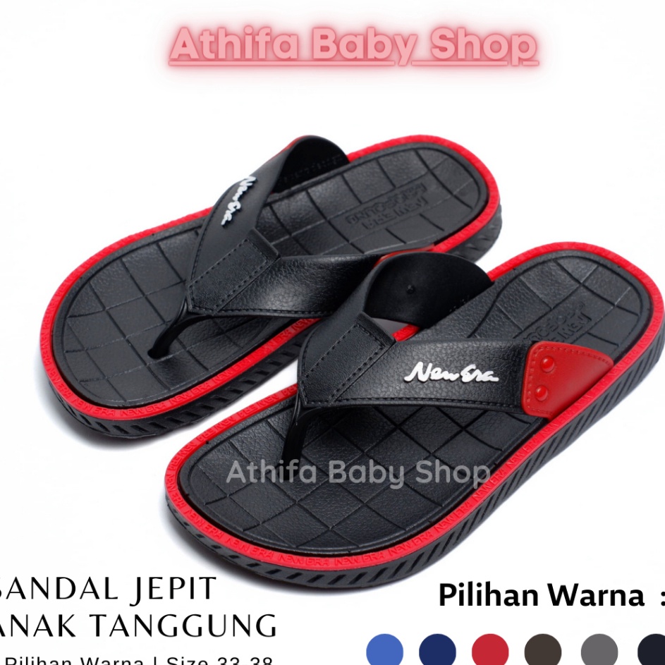 DijualCc1C6 Sandal Jepit Anak Laki Cowok Sendal Karet Anak SD SMP Tanggung 4 5 6 7 8 Tahun New Era 8