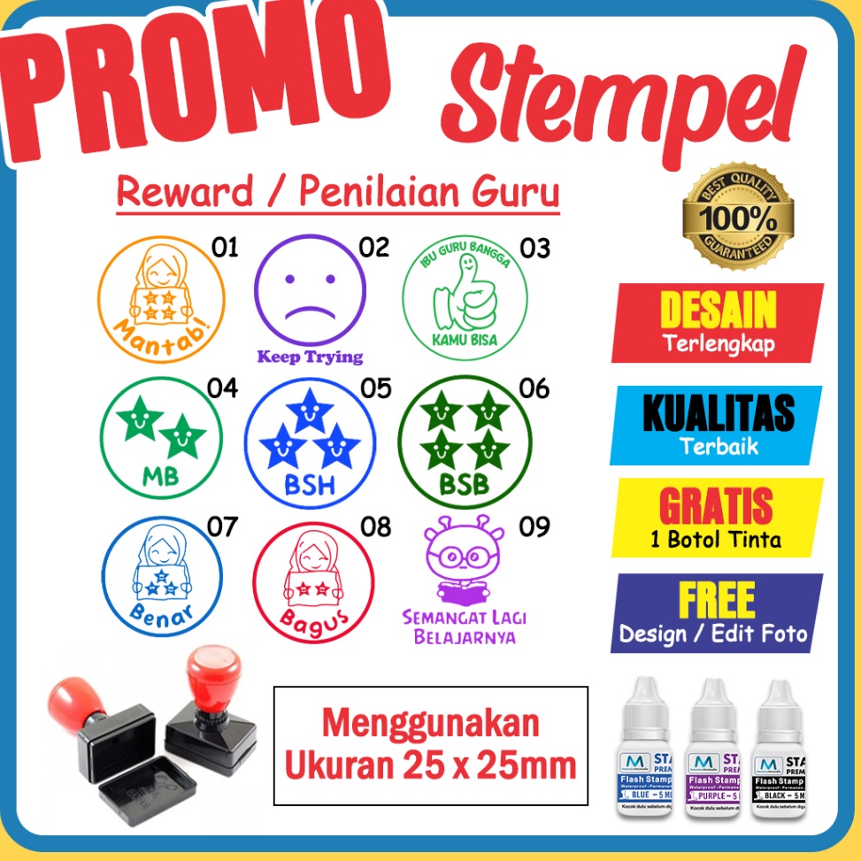 

JBSR4926 CETAK STEMPEL NILAI REWARD GURU PAUD TK SD SMP / STEMPEL KOREKSI CHECKED / STEMPEL PENILAIAN PENGHARGAAN BINTANG