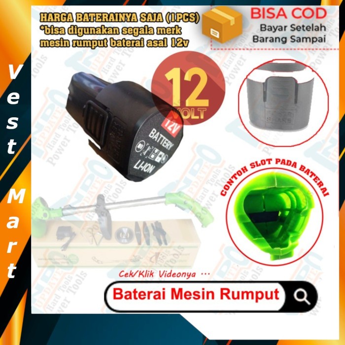 [Gunting] Baterai Rumput Mesin Potong Kebun Cordless 12V Casan 12 Volt [Rumput]