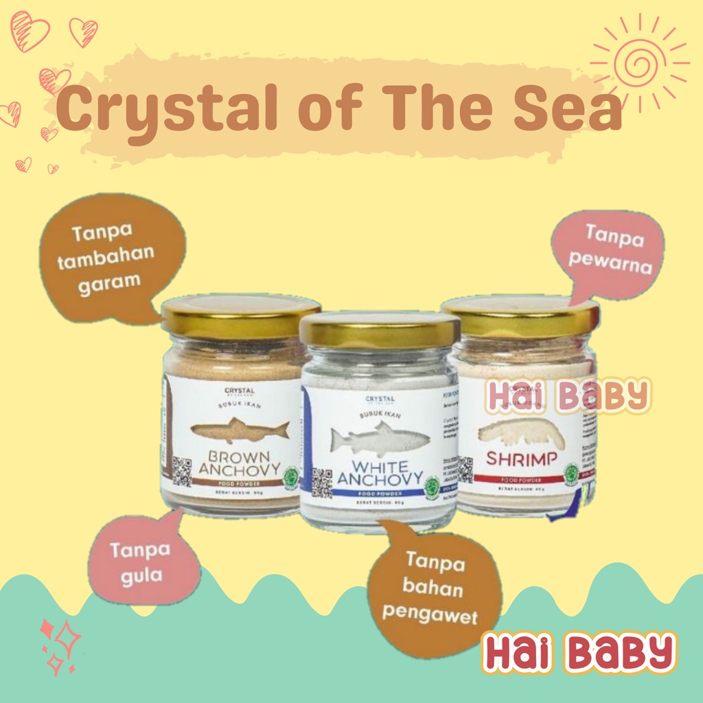 

Crystal Of The Sea Kaldu Mpasi Anak 20 Gram / White Anchovy / Brown Anchovy / Shrimp Powder / Bubuk