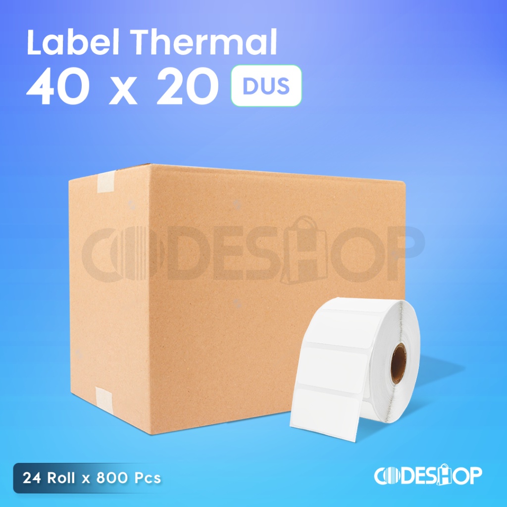 

1 Dus 24 Roll Label Barcode 40 x 20 Direct Thermal 40x20mm 800 Pcs