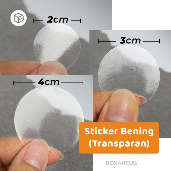 

Terlaris Stiker Bening Sticker Transparan Polos Bulat Bundar - Stb