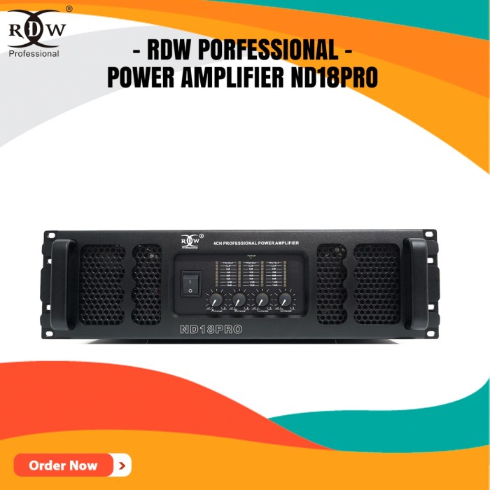 POWER AMPLIFIER ND18PRO/POWER RDW ND18PRO/POWER AMPLIFIER BY RDW
