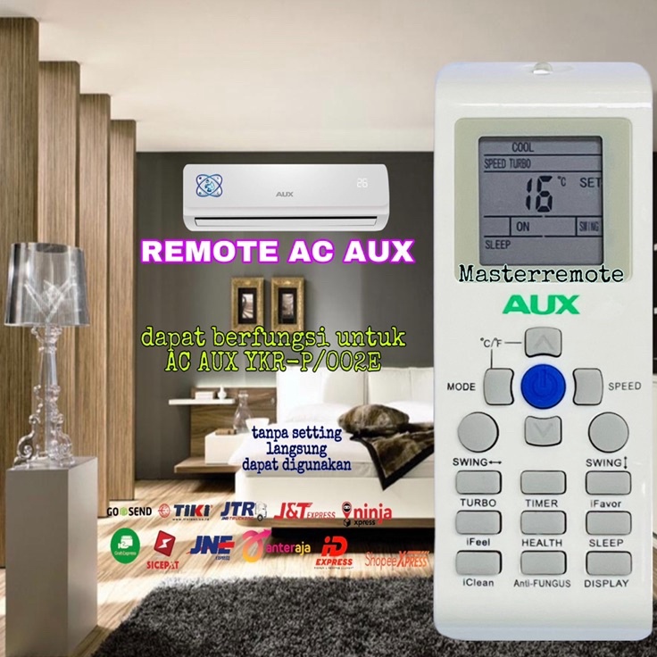 ➲ REMOT REMOTE AC AUX YKR-P/002E BIRU ❂ ✩