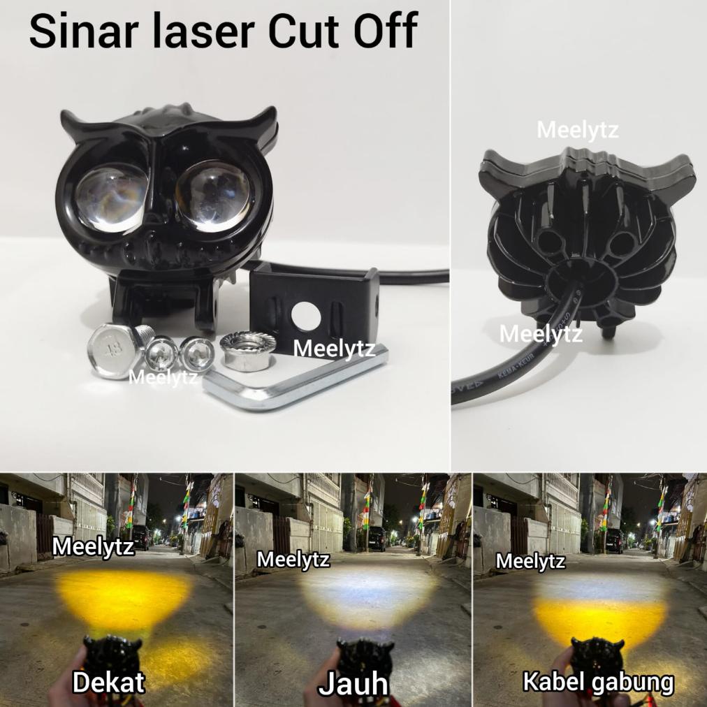 Lampu Tembak Led Owl Laser Cutt Off Kuning Putih