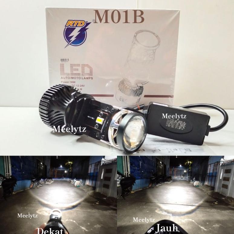 Lampu Utama Led Rtd M01B  M01H Mini Projector H4 Cut Off Motor Mobil
