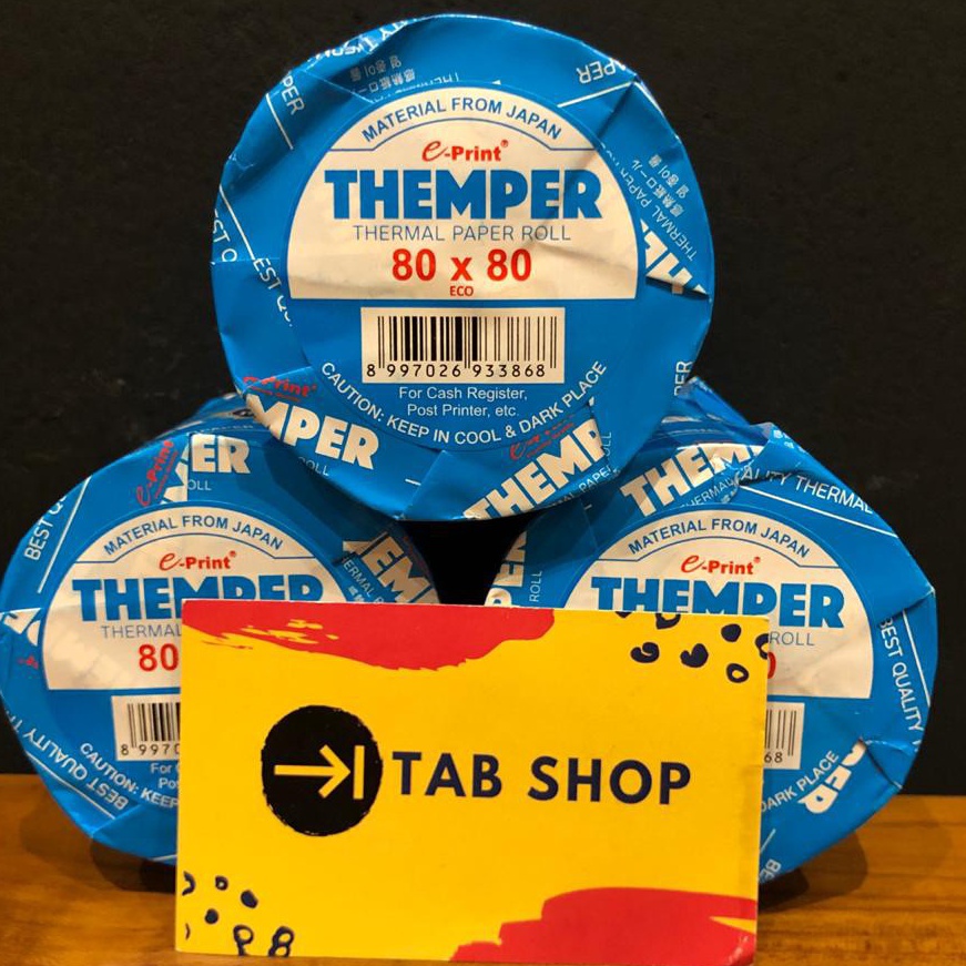 

[☀ Q♥FB] TAB SHOP - EPRINT KERTAS THERMAL THEMPER ROLL 80 X 80 ECO B HITAM - MESIN CASH REGISTER, KASIR, MESIN ATM / MESIN KASIR, ATM, PARKIR / REFILL PRINTER THERMAL EPPOS EP58D, EPSON TMT81i, TMT88iV- viraal..