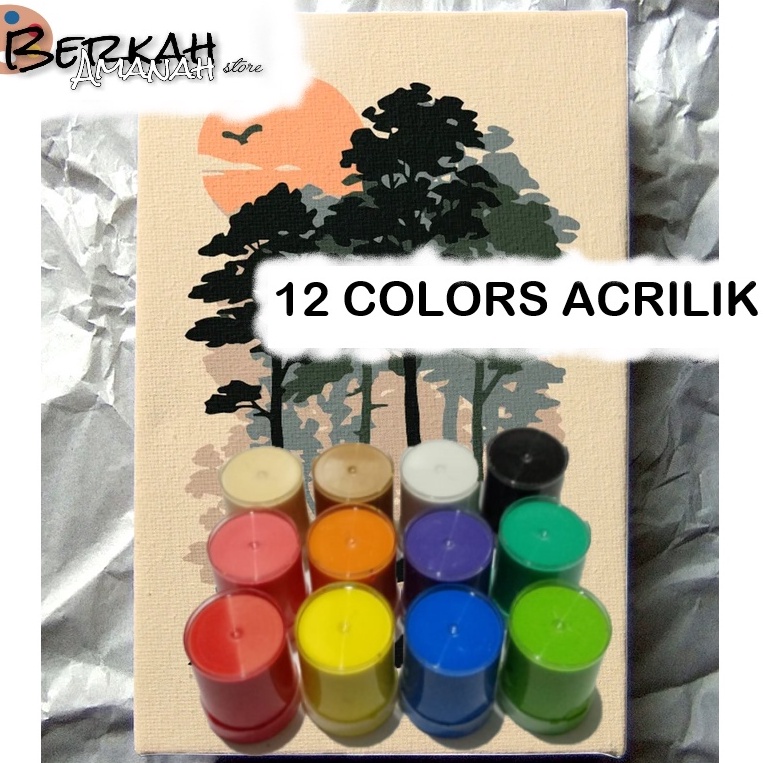 

[♪ I㊚2C] cat lukis acrylik 1set 12warna/ viraal.!