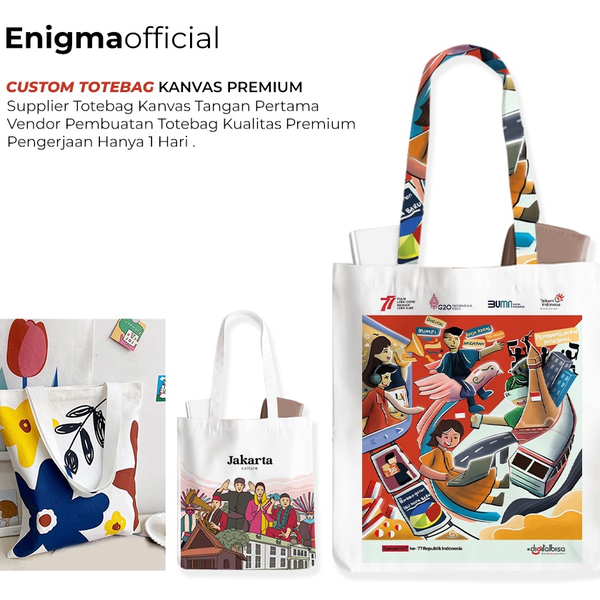 (D-S✯✪H] Custom Totebag Kanvas Premium Custom Souvenir Vendor Totebag Kanvas Tangan Pertama/ top.pro