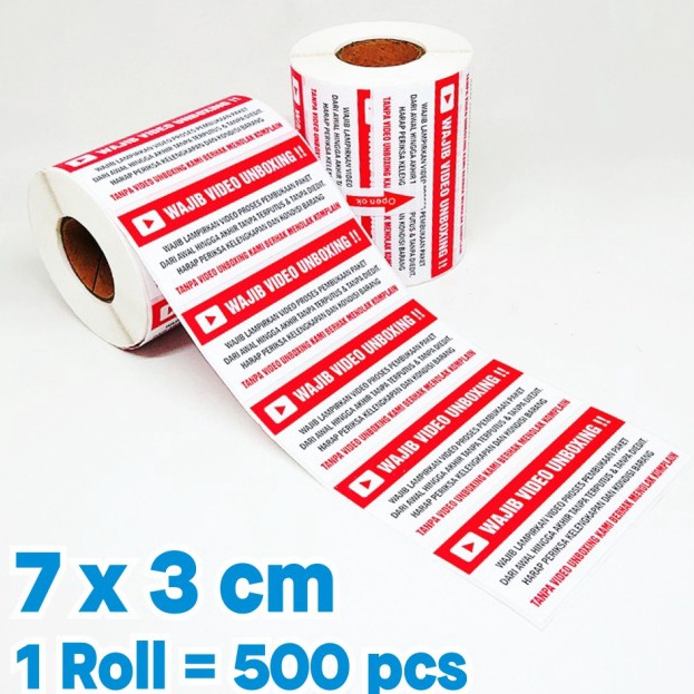 

GZXZ5177 [PROMO SALE!!!] Stiker Label Wajib Video Unboxing 7 x 3 cm (1 roll isi ±500 pcs)