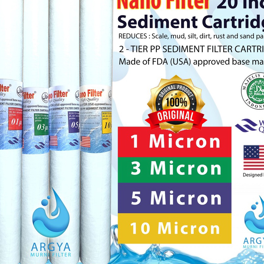 (㊚.A5Lご] Sediment Cartridge Filter Nano 20 Inch / Spun Nano 20 Inch tersedia 1, 3, 5, 10 Micron berf