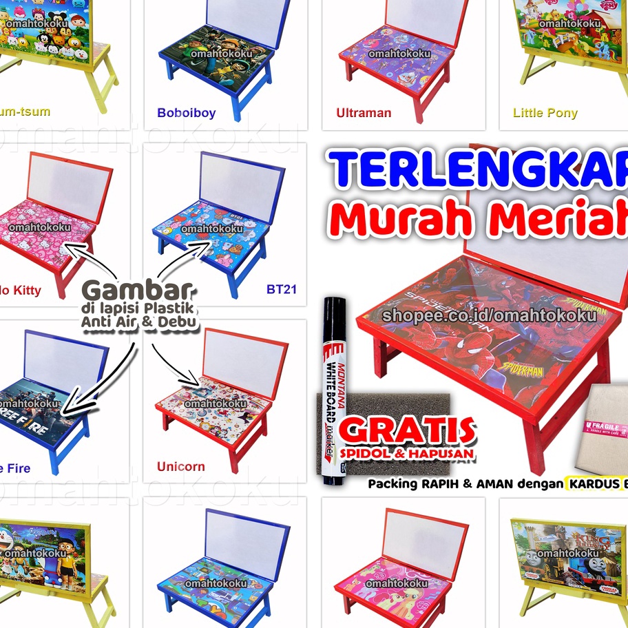 

[FL✔/J❤> Meja Belajar Plus Papan Tulis Lipat Karakter Anak Minimalis GRATIS SPIDOL dan PENGHAPUS 30x40x24 mini gambar DILAPISI PLASTIK ANTI AIR/ siapp.dikirim!