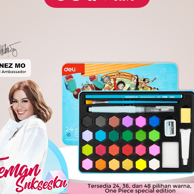

(AT✮.P☎) Deli Watercolor Painting / Set Cat Air Padat One Piece Gratis Perlengkapan Melukis CC16-XXsiiap.dikirim.!!