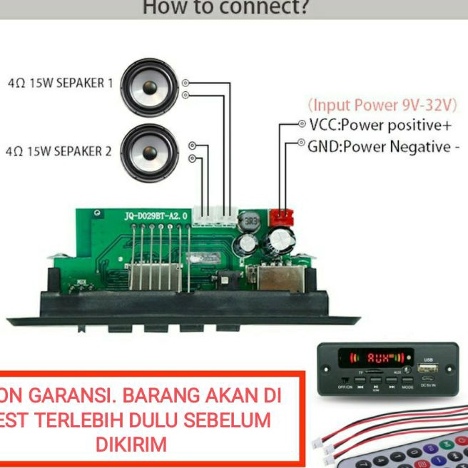 (I-P➸➸4) modul mp3 player  bluetooth dilengkapi amplifier 2x3w usb sdcard audio decoder music player