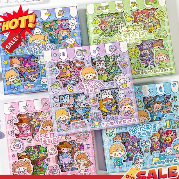 

[I-G♪➛1> Ellie Stiker Korea Isi 100 Pcs Sticker Deco Aesthetic / Bujo /Scrapbook Momo Girl Sticker Tumbler / Binder / Case Hp / Diary / Diy- virral.!!