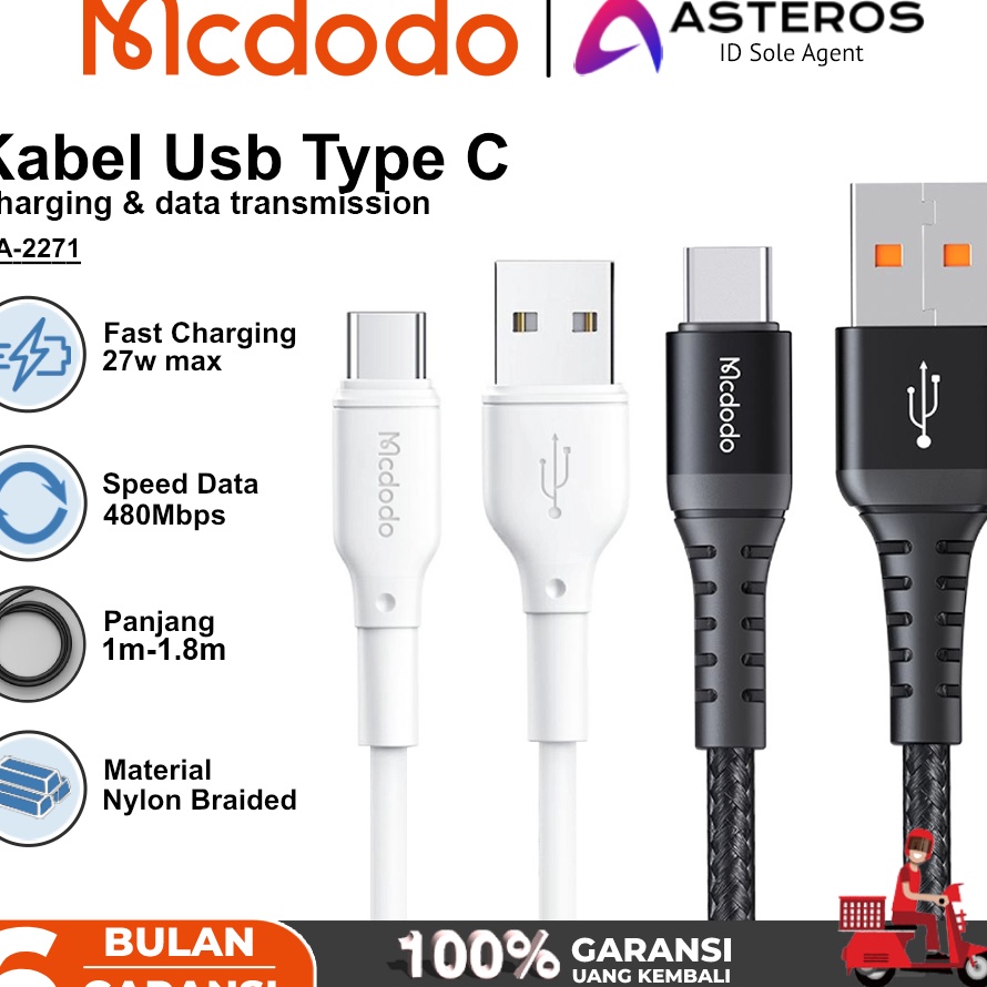 BestSeller MCDODO Kabel Data USB Type C FAST Charging 10w 15w-18w CA-7280 CA-1080 CA-7960 CA-6190 CA