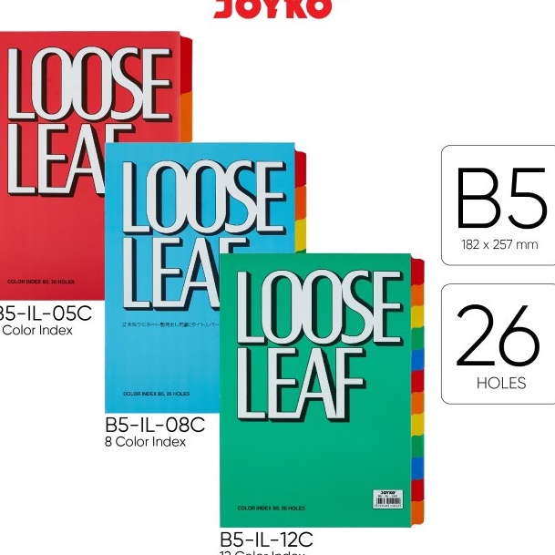 

[W15☑/I☆> Color Index Loose Leaf Pembatas Kertas Binder Joyko B5- treending.!