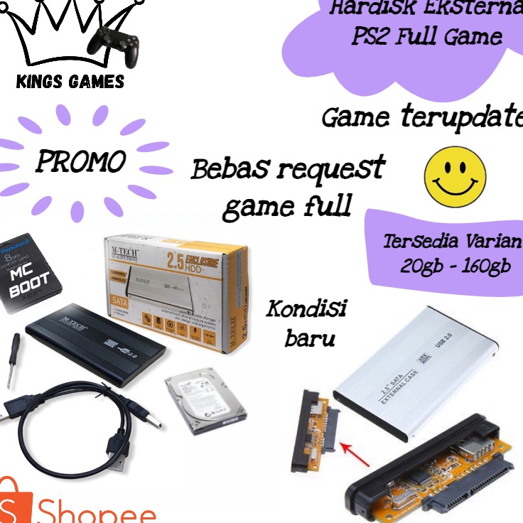 ★★★ DVy HDD EKSTERNAL PS2 PLAY STATION 2 SUPORT SEMUA PS 2 FULL GAME BEBAS REQUEST ✩ ☻