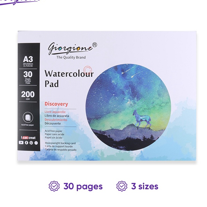

(C3㊛/F❣) Giorgione Kertas Cat Air Watercolor Paper Pad A3/A4/A5 G-WB30- amanah.