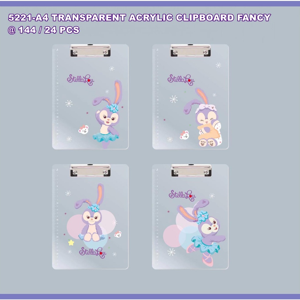 

[PROMO N2ND] Apazada - Papan Jalan Transparan Acrylic Motif / Clipboard Folio / Papan Ujian / Alas Ujian / Papan Jalan A4 Fancy SALE now