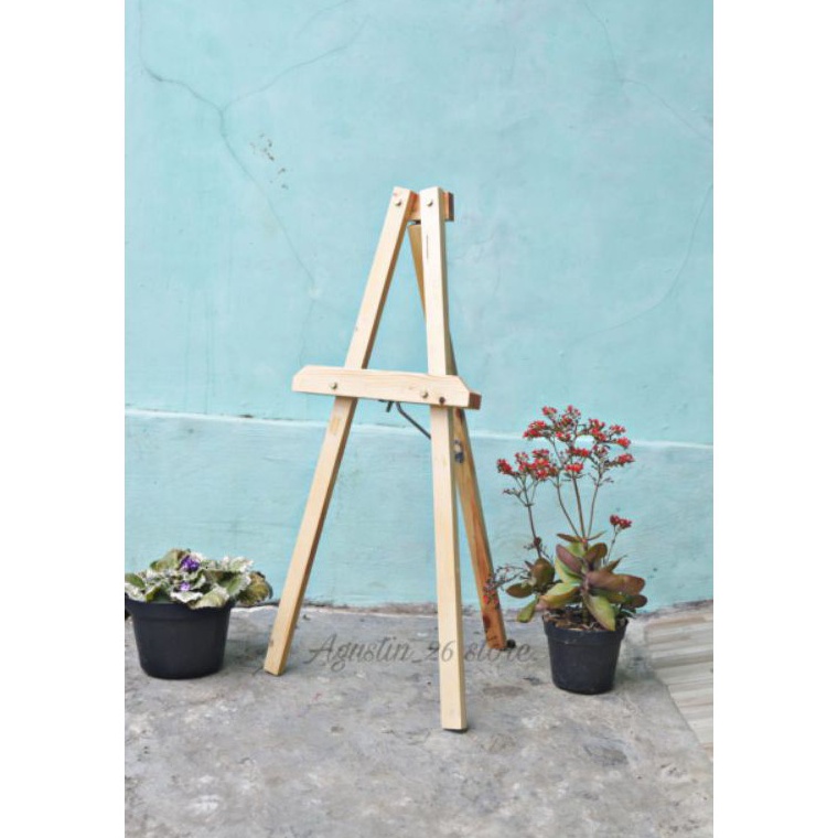 

➴Best Product✧➩ STANDING TRIPOT 75CM KAYU KAKI PENYANGGA PAPAN TULIS KAPUR DEKORASI WEDDING, CAFE, PESTA DLL S39