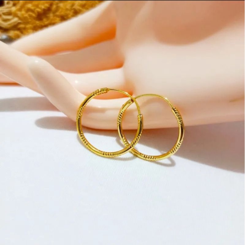 Anting gipsi perhiasan wanita titanium gold anti karat