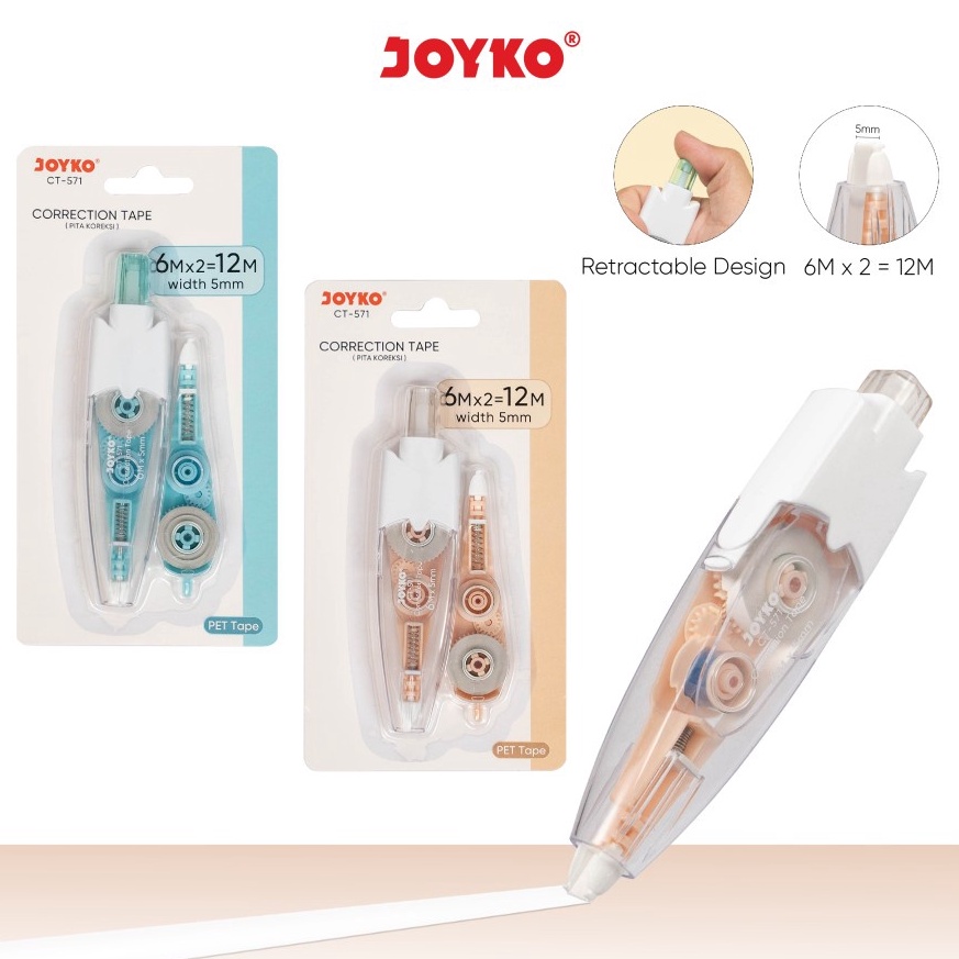 

Impor Terbaru Joyko CT-571 12M x 5mm Pita Koreksi Correction Tape 242