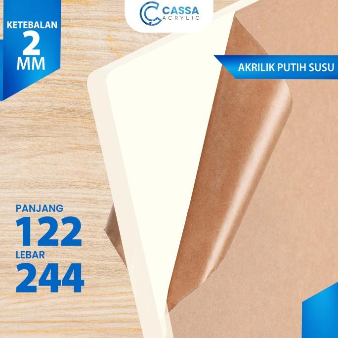 bir LEMBARAN AKRILIK 122 X 244 PUTIH SUSU 2MM / ACRYLIC LEMBARAN