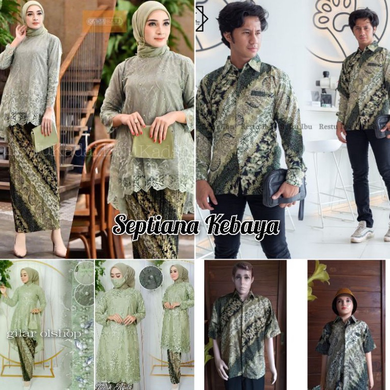 Jangan Ketinggalan order..  couple kebaya  sage Green |  kebaya tunik Lesty /kebaya wisuda tunangan 