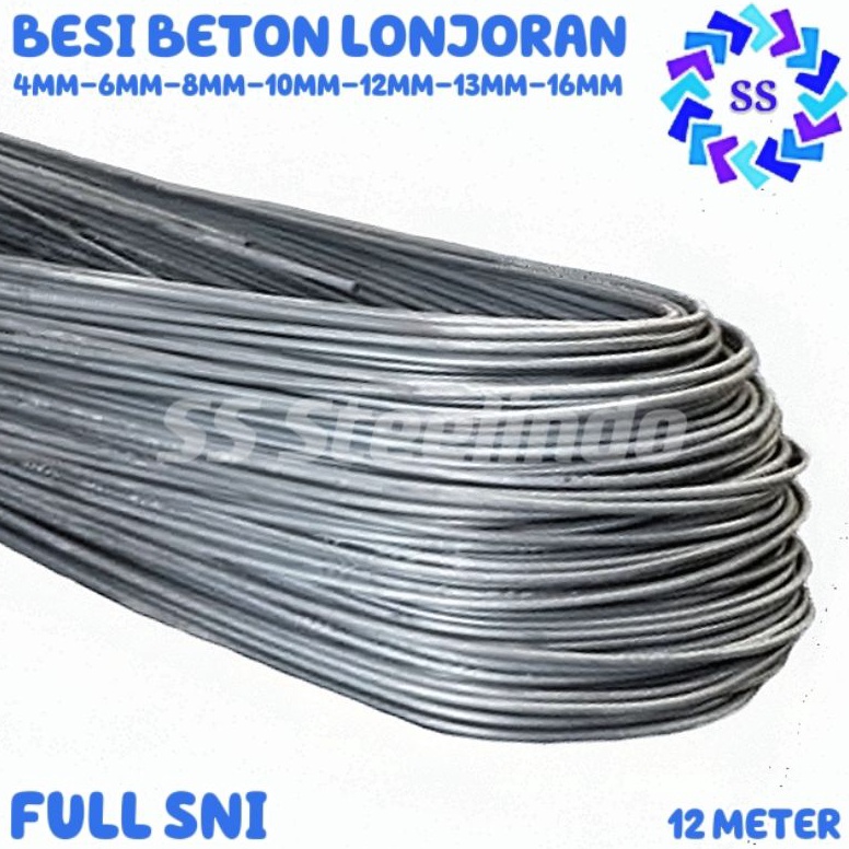 Produk Premium.. BESI BETON LONJORAN FULL SNI (6MM 8MM 10MM 12MM) POLOS DAN ULIR 38
