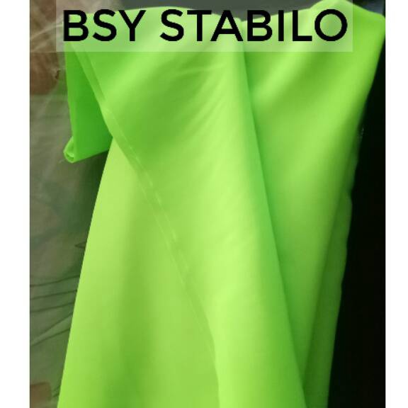New BAHAN KAIN BSY POLOS WARNA STABILO HIJAU KUNING ORANGE / BAHAN KAIN SERAGAM MURAH METERAN GREEN 