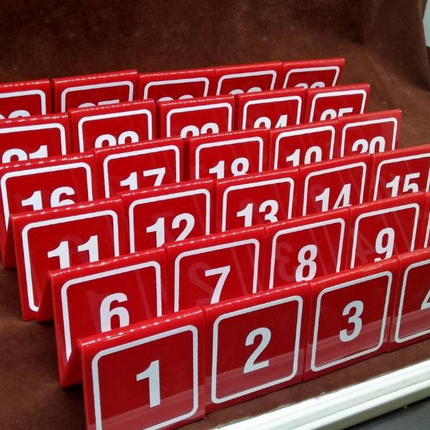 

Termurah Acrylic Nomer Meja Merah 1-10