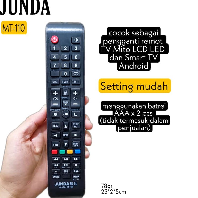 ★★ ITL REMOTE MULTI UNIVERSAL LED SMART TV MITO JUNDA MT 110 ✶ ❋ ー