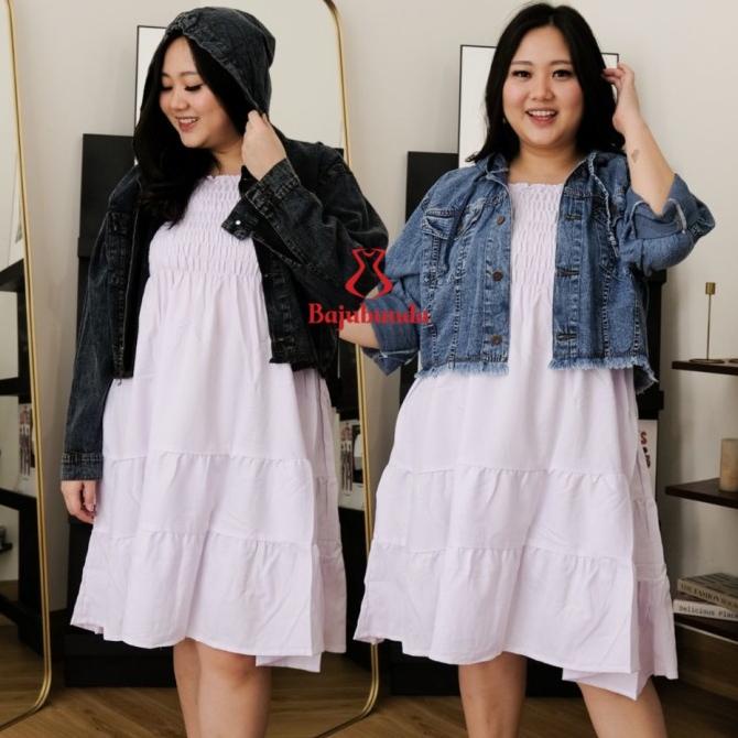 Jaket Jeans Crop Wanita Jumbo Big Size Bajubunda TRINITI