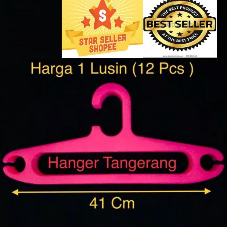 ✈Jod Hanger 17” Pink Gantungan Baju Plastik isi 12 pcs h Kemasan Baru Ready.