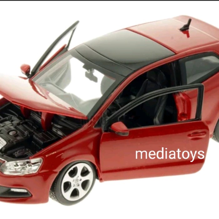 PROMO DIECAST BURAGO 1:24 VW POLO GT1 .WARNA MERAH TERLARIS