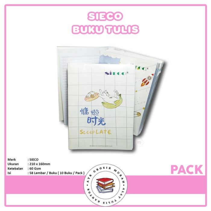 

Sieco - Buku Tulis Sekolah Isi 58 Lembar - Pack