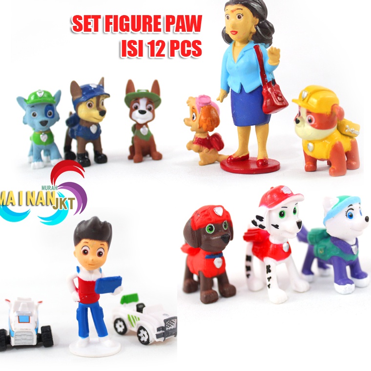 ★★ AFf MAINAN ANAK ACTION SET IBU WALI KOTA PAW FIGURE PAW PATROL SET 12 PCS MAINAN PAJANGAN MINIATU