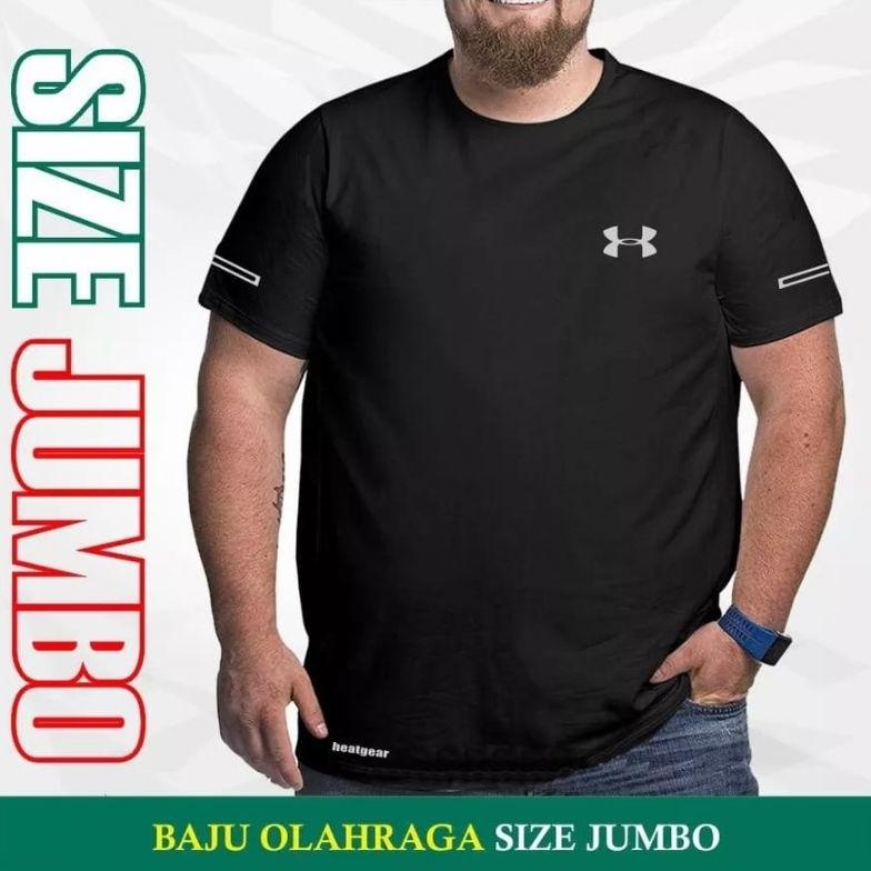 Murah (Jumbo) Kaos Olahraga Jumbo Pria Baju Training Running Fitness Xxl Ready