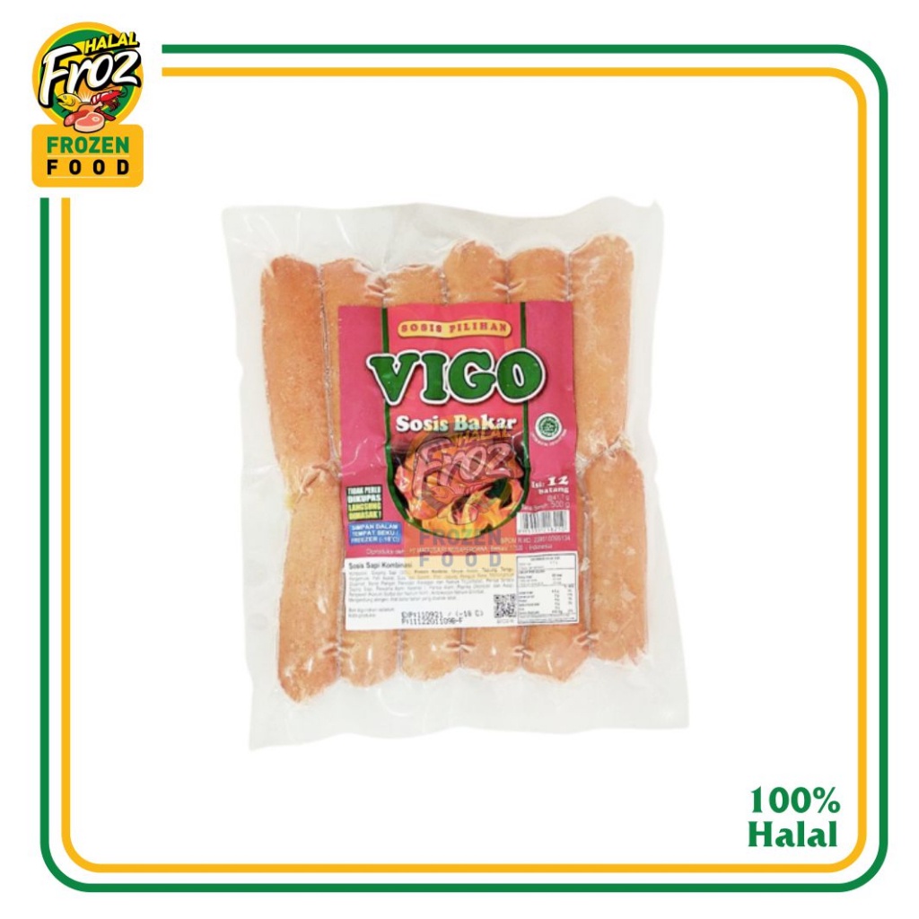 

Sosis Bakar Sapi Vigo 500 gr isi 12 pcs HFPRS