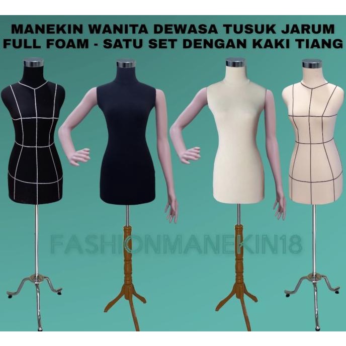 MANEKIN WANITA DEWASA TUSUK JARUM FULL BUSA - PATUNG BAJU TUSUK JARUM