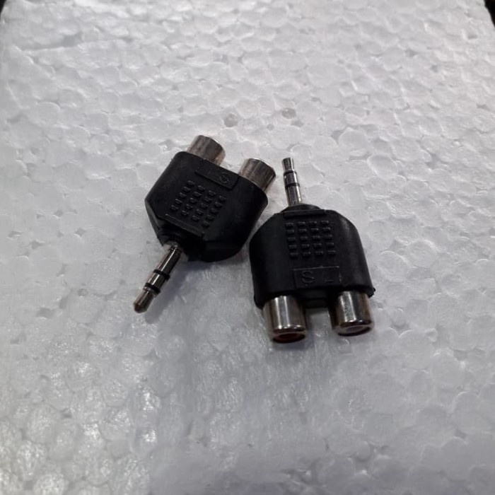 2 Buah jack 2 rca to mini stereo 3.5 hp y rca t rca aux auk hp 2rca 3.5mm
