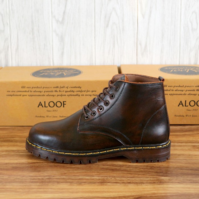 SALE ALOOF DENBORA - Sepatu Boots Kulit Asli Pria Original Docmart