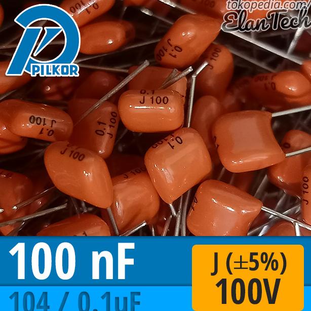 Kapasitor Mkt 100Nf 100V Pilkor 104 100N Orange Capacitor Elantech