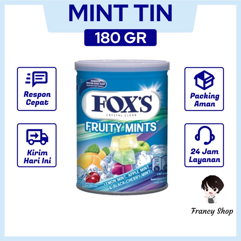 

Pemen Fox's Fruity Mint Tin Rasa Aneka Buah Mint 180 gr